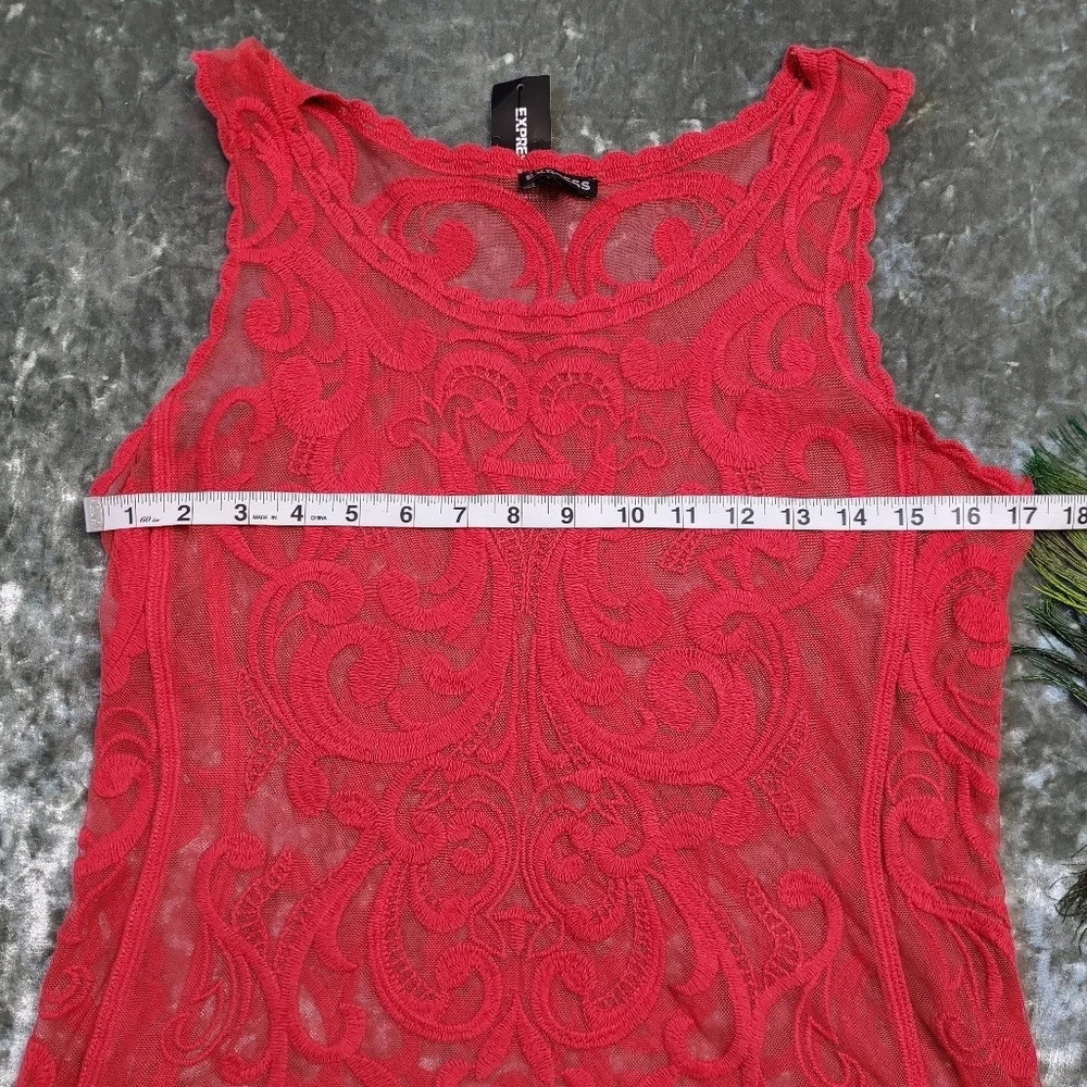 Express Red Embroidered Tank - Picture 5 of 6